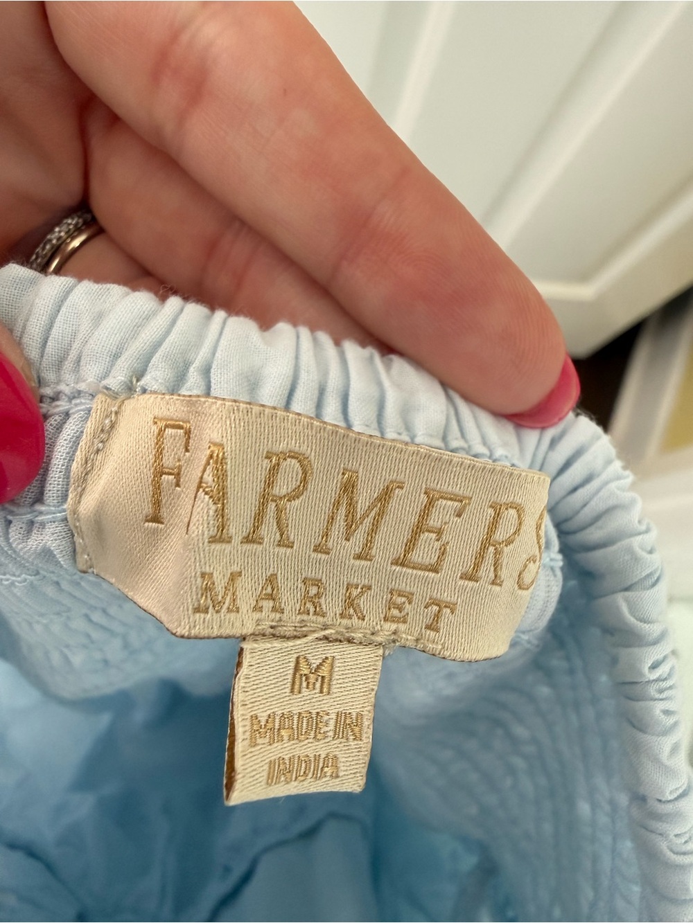 Sky Blue Embroidered Maxi Dress with Gold Trim - Picture 4 of 4